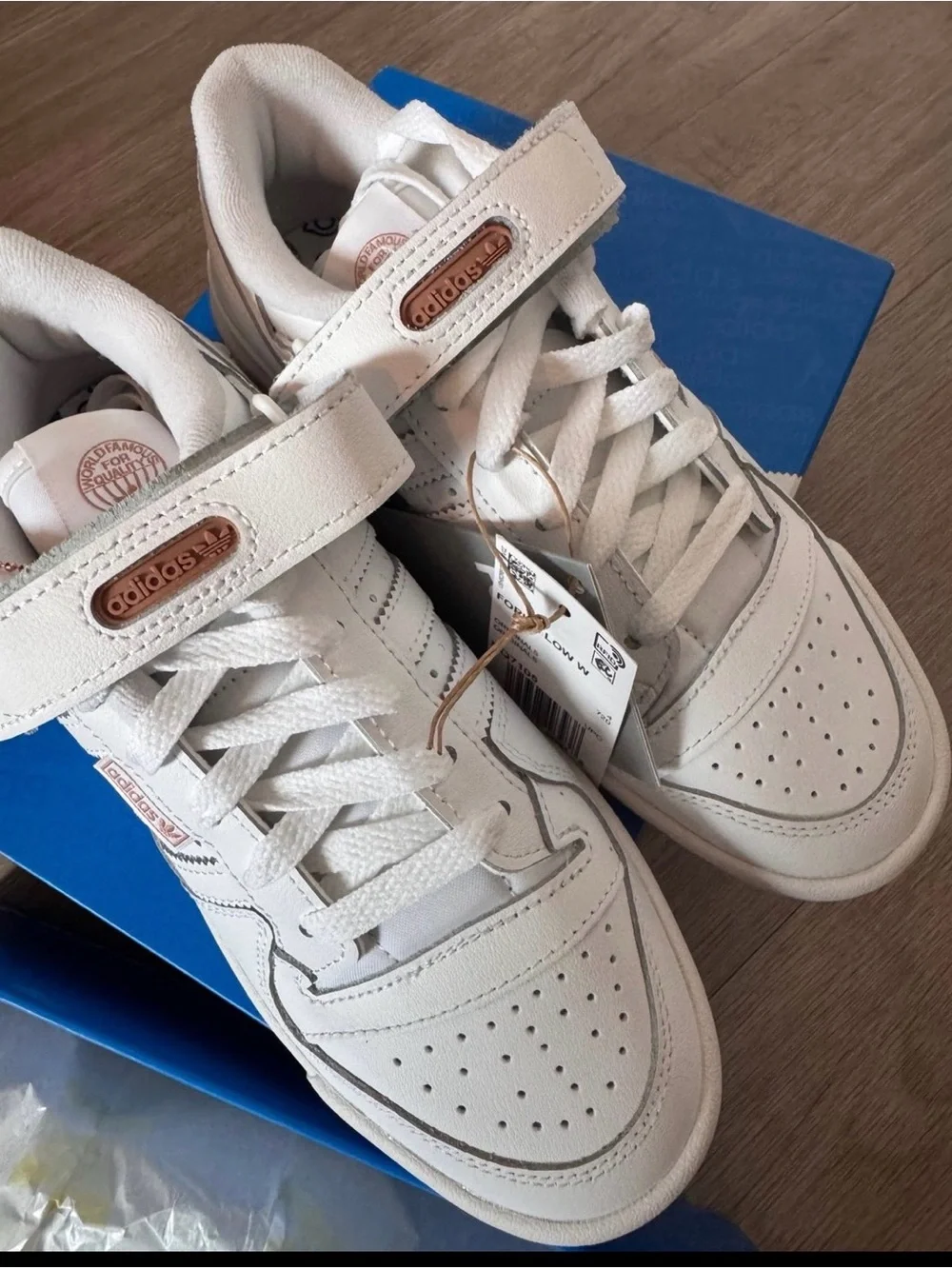 Adidas Forum Low (White/White Rose/Metallic). Brand New. Womens Size 5.5